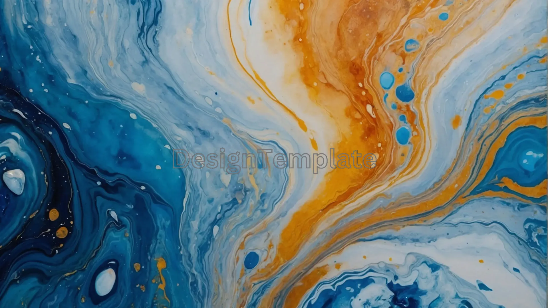 Abstract Blue Orange Marble HD Photo image